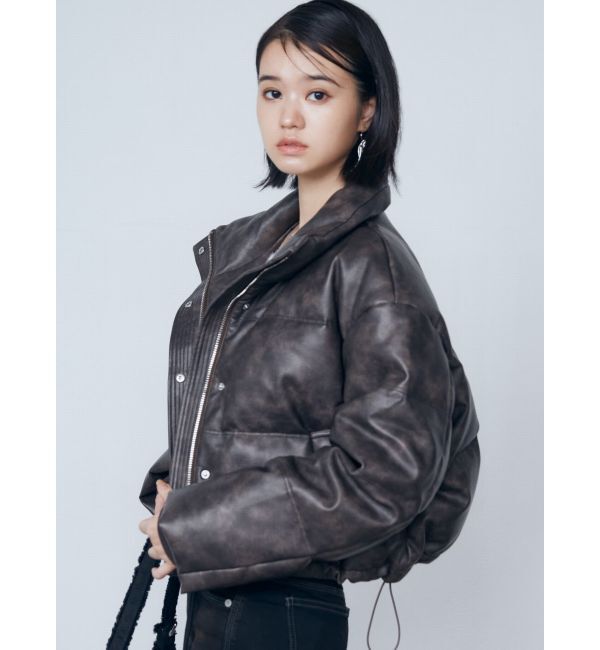 EMODA「フェイクレザーショートダウン」|ダウンベスト・ベスト|