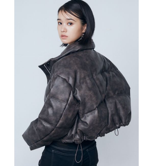 EMODA「フェイクレザーショートダウン」|ダウンベスト・ベスト|