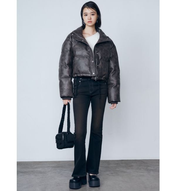 EMODA「フェイクレザーショートダウン」|ダウンベスト・ベスト|