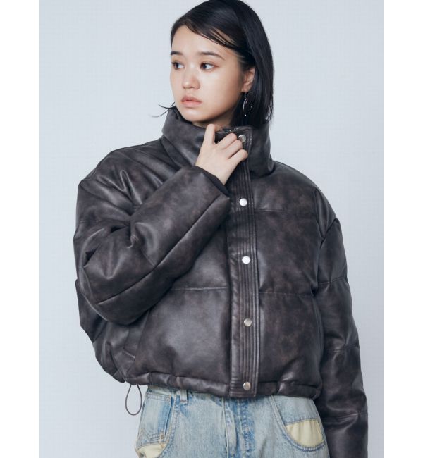 EMODA「フェイクレザーショートダウン」|ダウンベスト・ベスト|