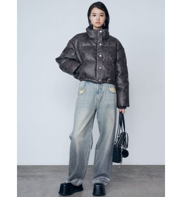 EMODA「フェイクレザーショートダウン」|ダウンベスト・ベスト|