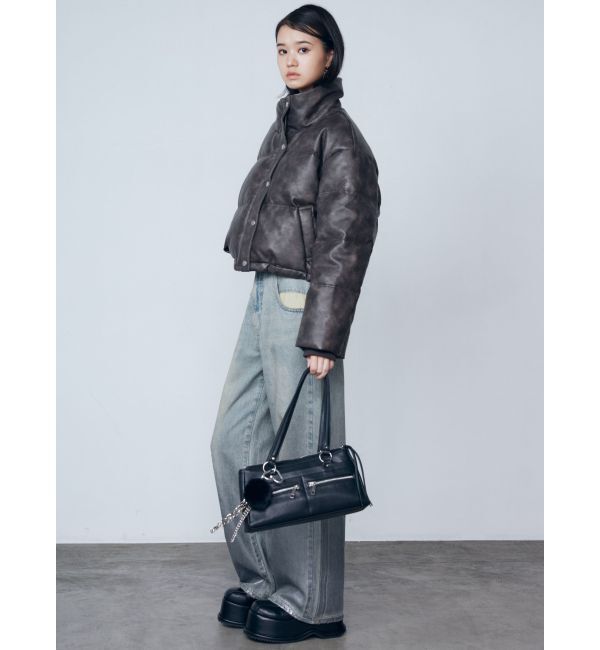 EMODA「フェイクレザーショートダウン」|ダウンベスト・ベスト|