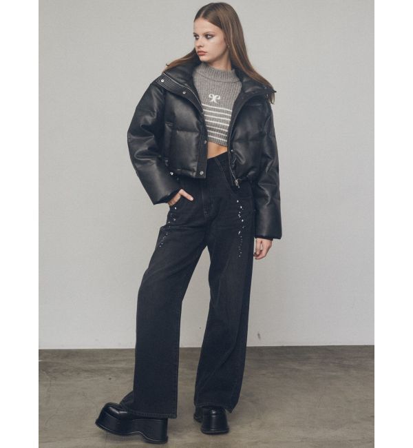 EMODA「フェイクレザーショートダウン」|ダウンベスト・ベスト|