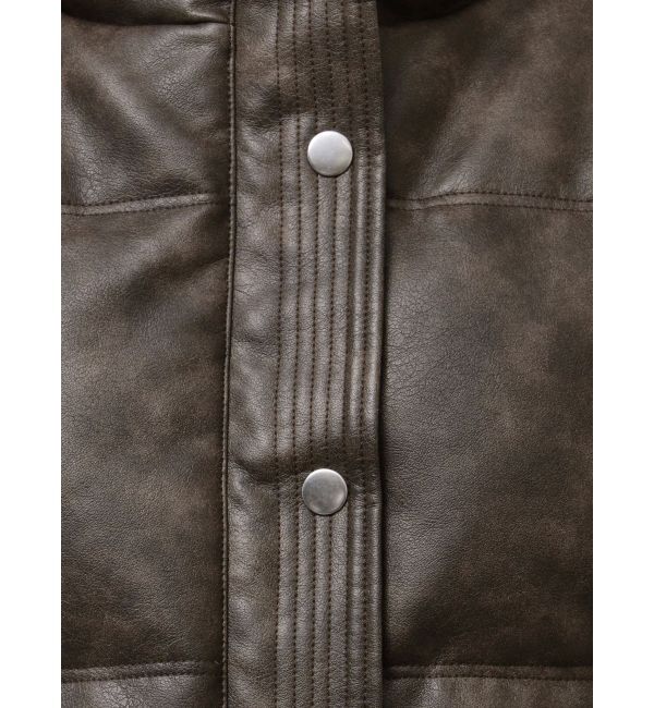 EMODA「フェイクレザーショートダウン」|ダウンベスト・ベスト|