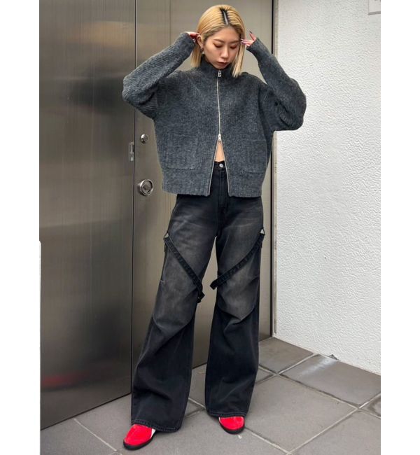 EMODA「【WEB限定】ルーズハイネックリブニット」|カーディガン|