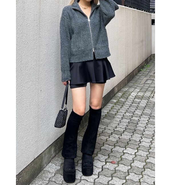 EMODA「【WEB限定】ルーズハイネックリブニット」|カーディガン|