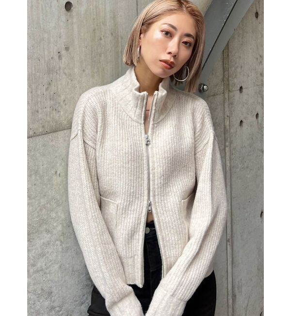 EMODA「【WEB限定】ルーズハイネックリブニット」|カーディガン|