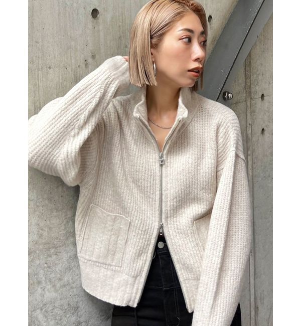 EMODA「【WEB限定】ルーズハイネックリブニット」|カーディガン|