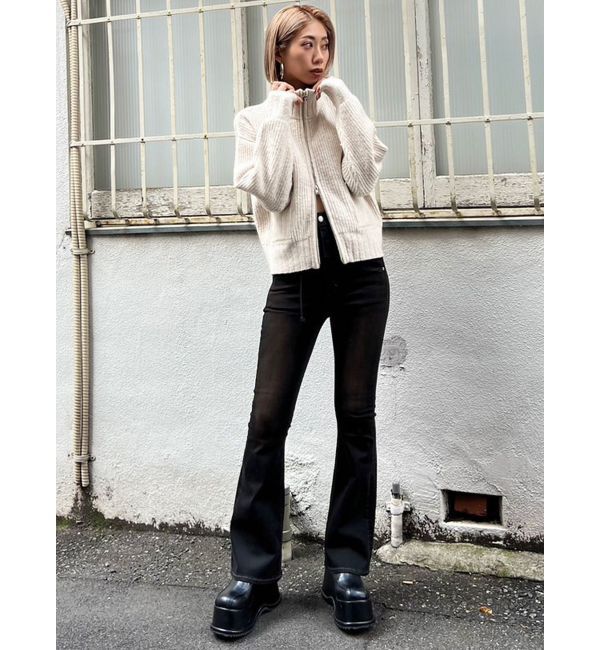 EMODA「【WEB限定】ルーズハイネックリブニット」|カーディガン|