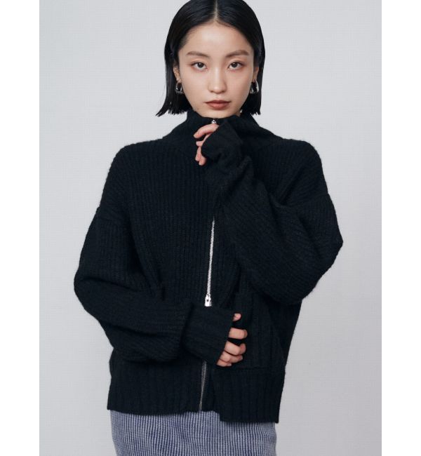 EMODA「【WEB限定】ルーズハイネックリブニット」|カーディガン|