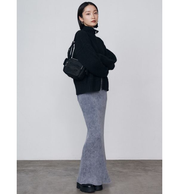 EMODA「【WEB限定】ルーズハイネックリブニット」|カーディガン|