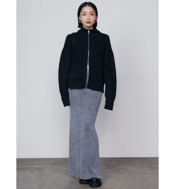 EMODA「【WEB限定】ルーズハイネックリブニット」|カーディガン|