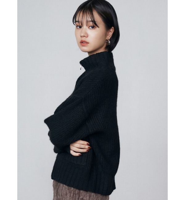 EMODA「【WEB限定】ルーズハイネックリブニット」|カーディガン|