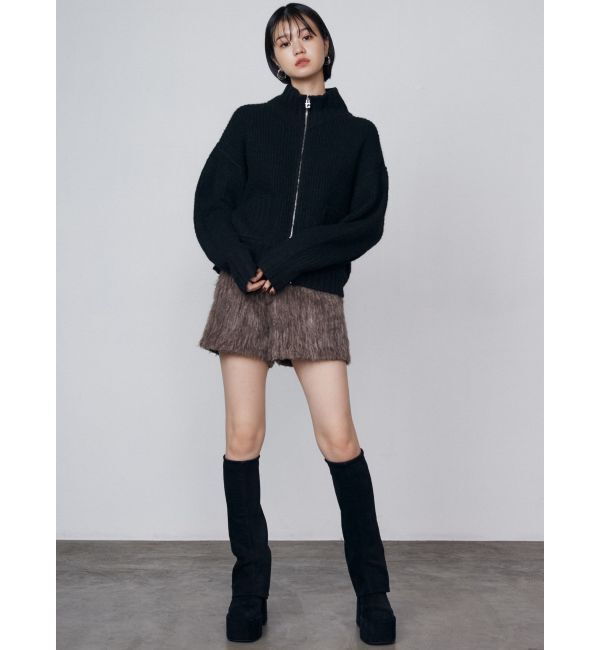 EMODA「【WEB限定】ルーズハイネックリブニット」|カーディガン|