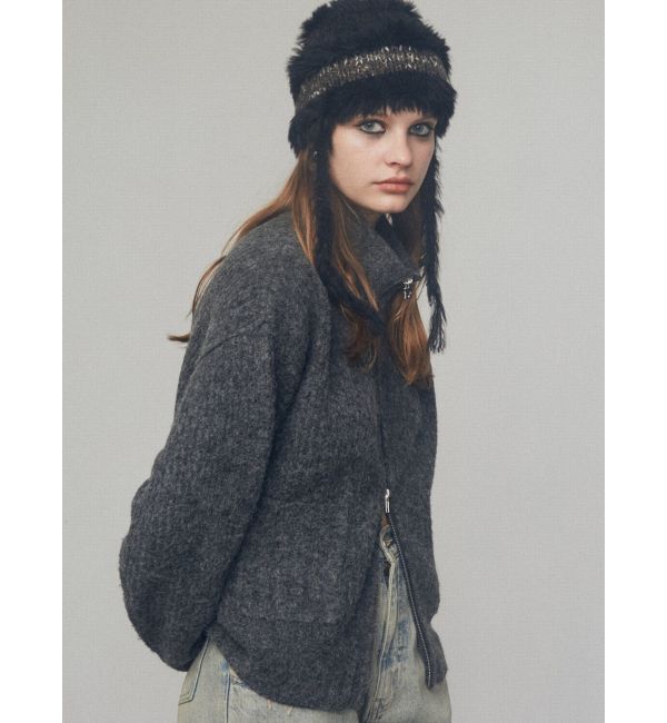 EMODA「【WEB限定】ルーズハイネックリブニット」|カーディガン|