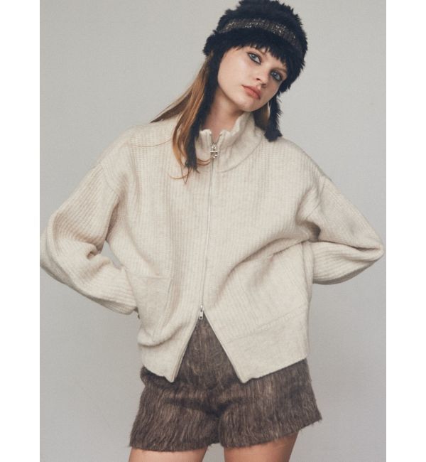 EMODA「【WEB限定】ルーズハイネックリブニット」|カーディガン|