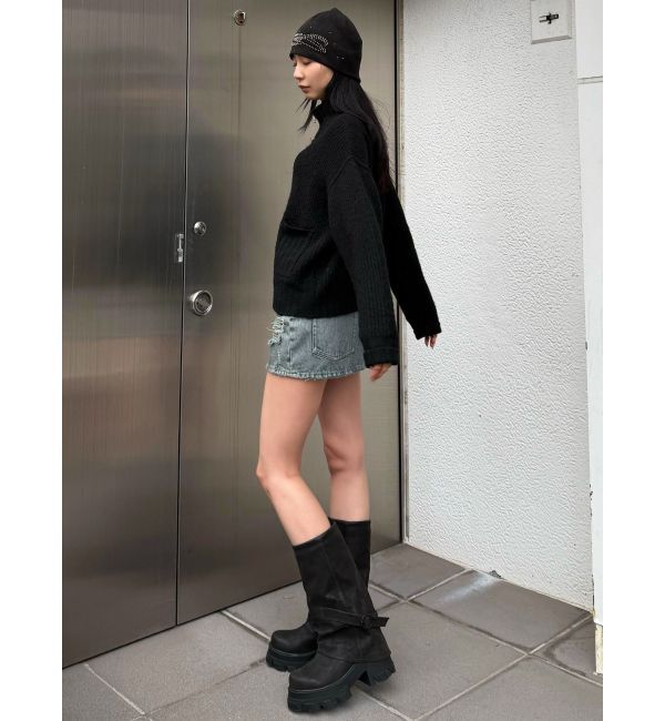 EMODA「【WEB限定】ルーズハイネックリブニット」|カーディガン|