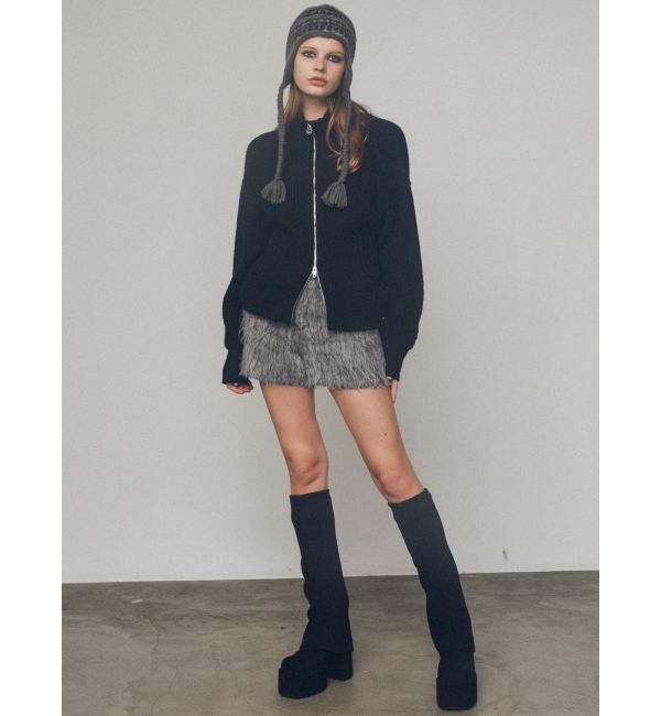 EMODA「【WEB限定】ルーズハイネックリブニット」|カーディガン|