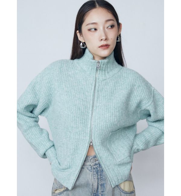 EMODA「【WEB限定】ルーズハイネックリブニット」|カーディガン|