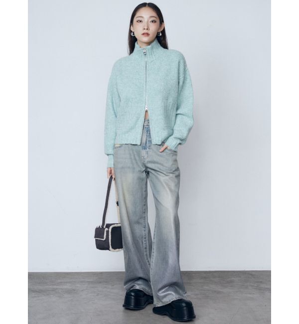 EMODA「【WEB限定】ルーズハイネックリブニット」|カーディガン|