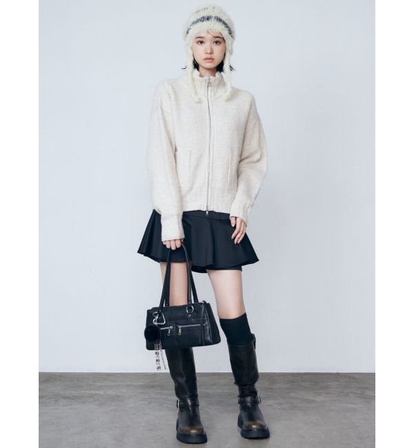 EMODA「【WEB限定】ルーズハイネックリブニット」|カーディガン|