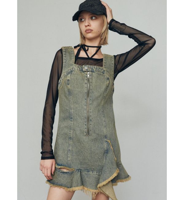 EMODA「アシンメトリーデニムミニワンピース」|ワンピース|