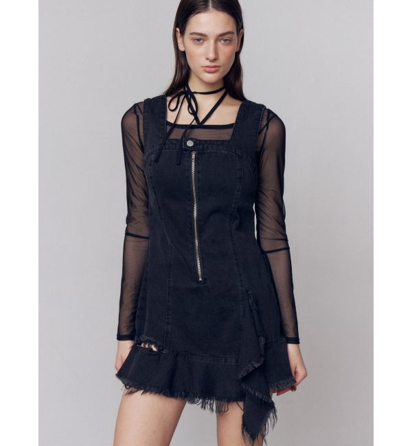 EMODA「アシンメトリーデニムミニワンピース」|ワンピース|