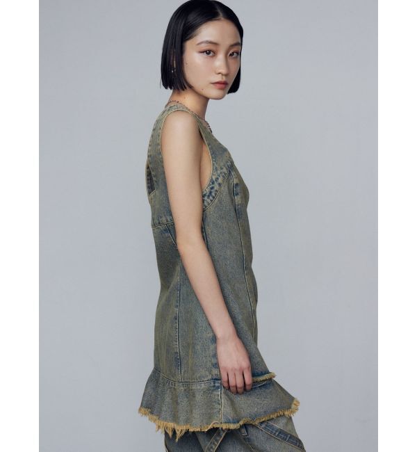 EMODA「アシンメトリーデニムミニワンピース」|ワンピース|