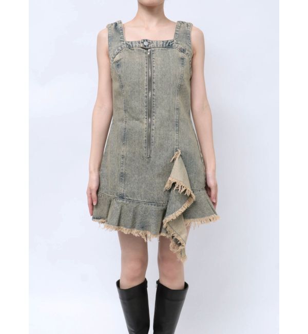 EMODA「アシンメトリーデニムミニワンピース」|ワンピース|