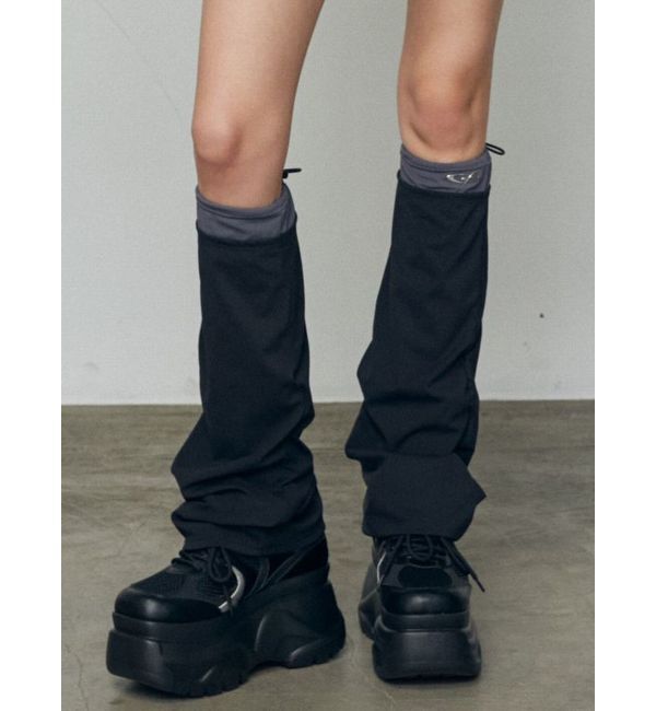 EMODA「ドローストリングレッグウォーマー」|レッグウォーマー|ブラック