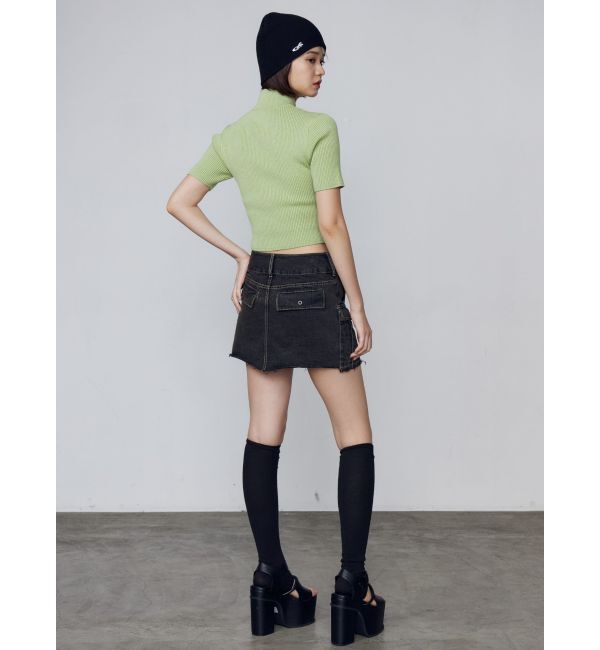 EMODA「プレーティングハーフリブジップニット」|ニット・セーター|