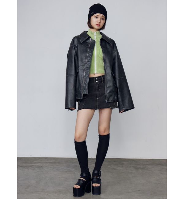 EMODA「プレーティングハーフリブジップニット」|ニット・セーター|