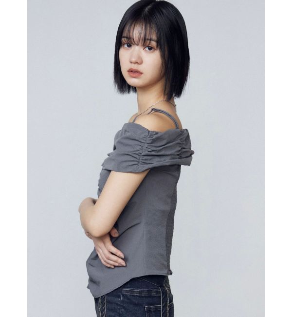 EMODA「オフショルダーボタントップ」|Tシャツ・カットソー|