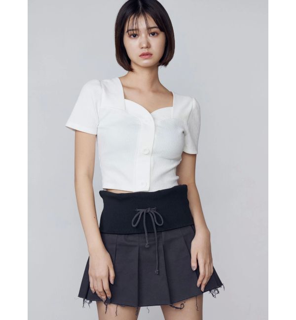 EMODA「フロントボタンショートリブトップ」|Tシャツ・カットソー|