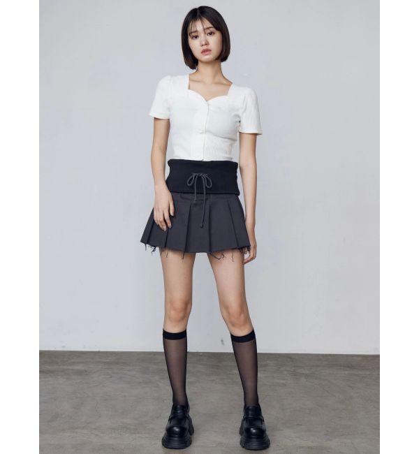 EMODA「フロントボタンショートリブトップ」|Tシャツ・カットソー|