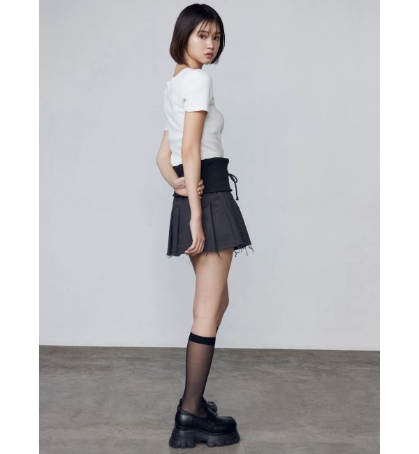 EMODA「フロントボタンショートリブトップ」|Tシャツ・カットソー|