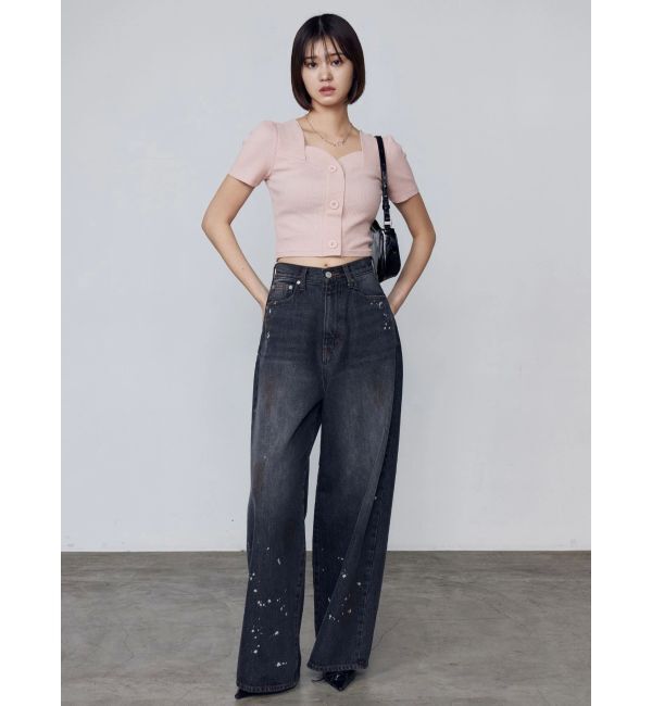 EMODA「フロントボタンショートリブトップ」|Tシャツ・カットソー|