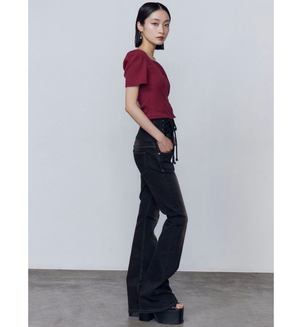 EMODA「フロントボタンショートリブトップ」|Tシャツ・カットソー|