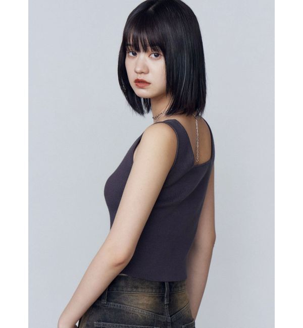 EMODA「ストーンロゴニットタンクトップ」|Tシャツ・カットソー|