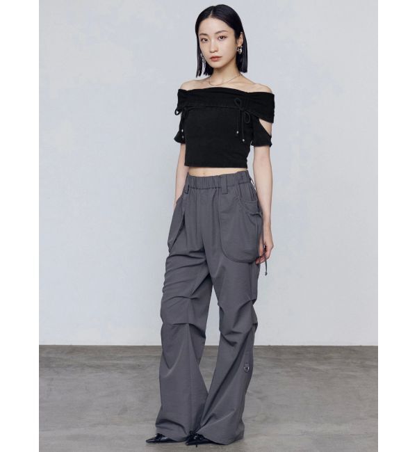 EMODA「ギャザーオフショルダーリボントップ」|Tシャツ・カットソー|