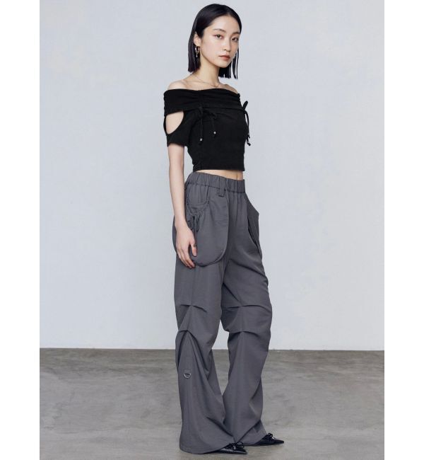 EMODA「ギャザーオフショルダーリボントップ」|Tシャツ・カットソー|