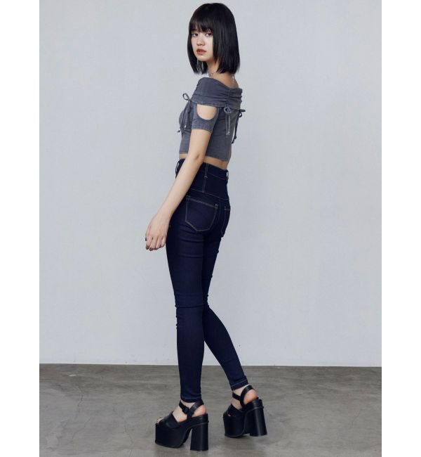 EMODA「ギャザーオフショルダーリボントップ」|Tシャツ・カットソー|