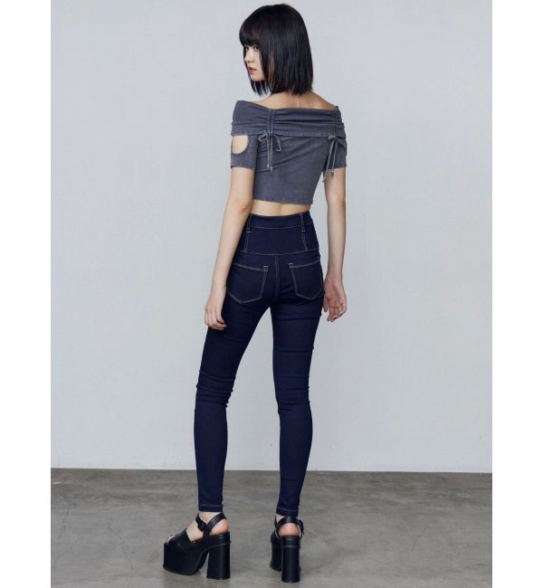 EMODA「ギャザーオフショルダーリボントップ」|Tシャツ・カットソー|