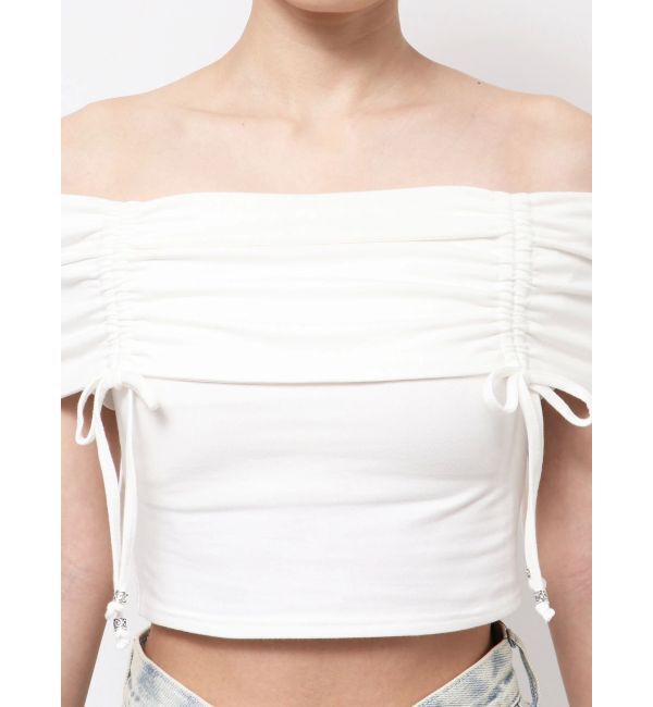EMODA「ギャザーオフショルダーリボントップ」|Tシャツ・カットソー|