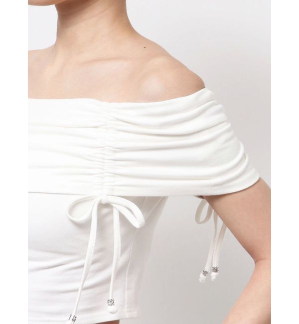 EMODA「ギャザーオフショルダーリボントップ」|Tシャツ・カットソー|