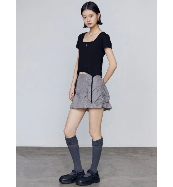 EMODA「スクエアネックギャザートップ」|Tシャツ・カットソー|