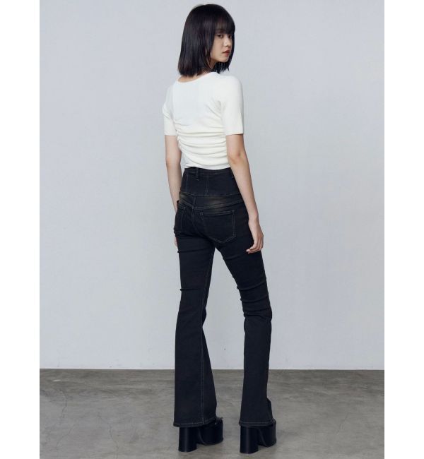 EMODA「チョーカーギャザーショートスリーブニット」|ニット・セーター|