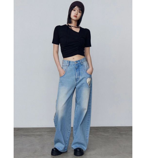 EMODA「チョーカーギャザーショートスリーブニット」|ニット・セーター|