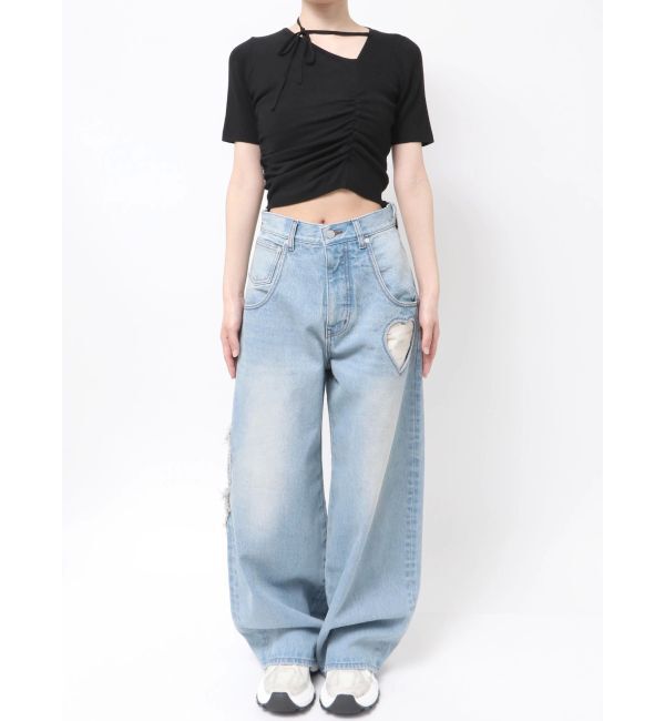 EMODA「チョーカーギャザーショートスリーブニット」|ニット・セーター|