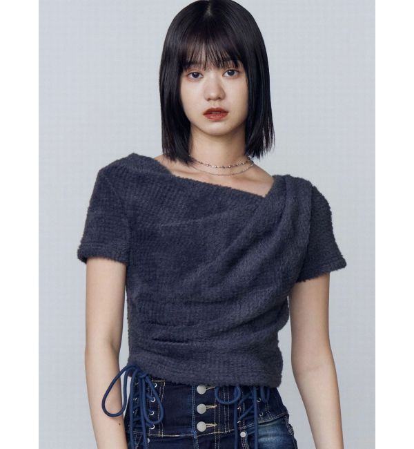 EMODA「テクスチャードレープトップ」|Tシャツ・カットソー|グレー